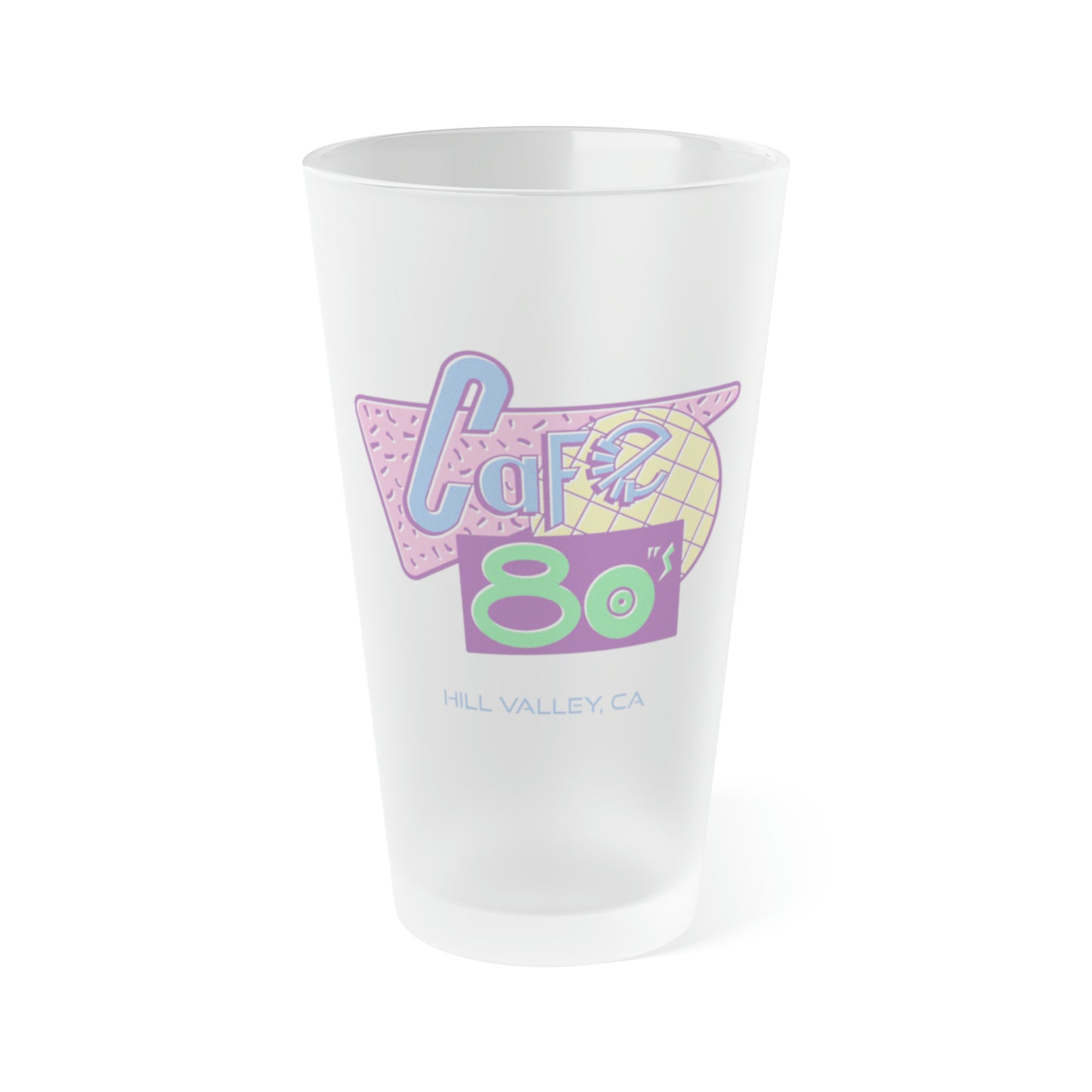 Cafe 80s frosted pint glass