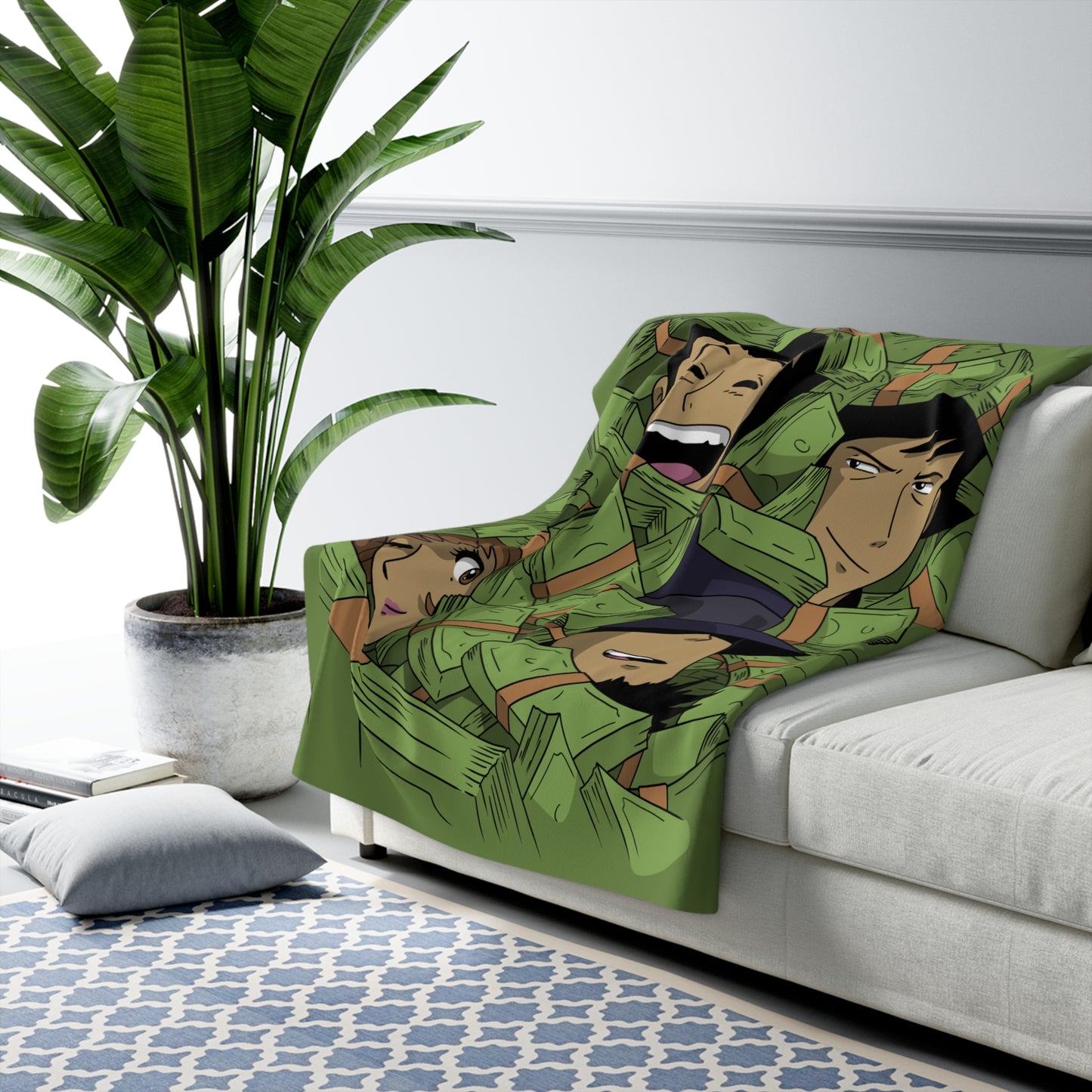 Buried In Cash sherpa fleece blanket
