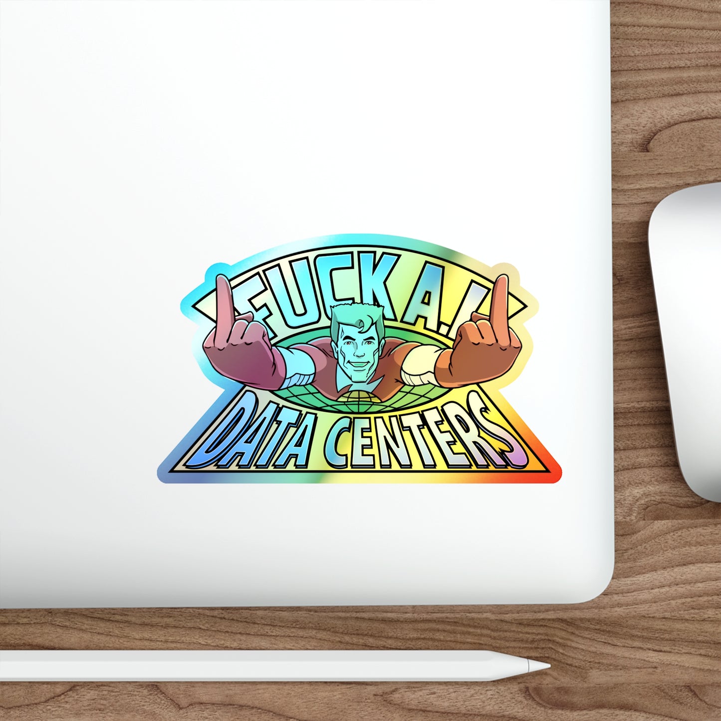 Eff AI Data Centers holographic vinyl sticker