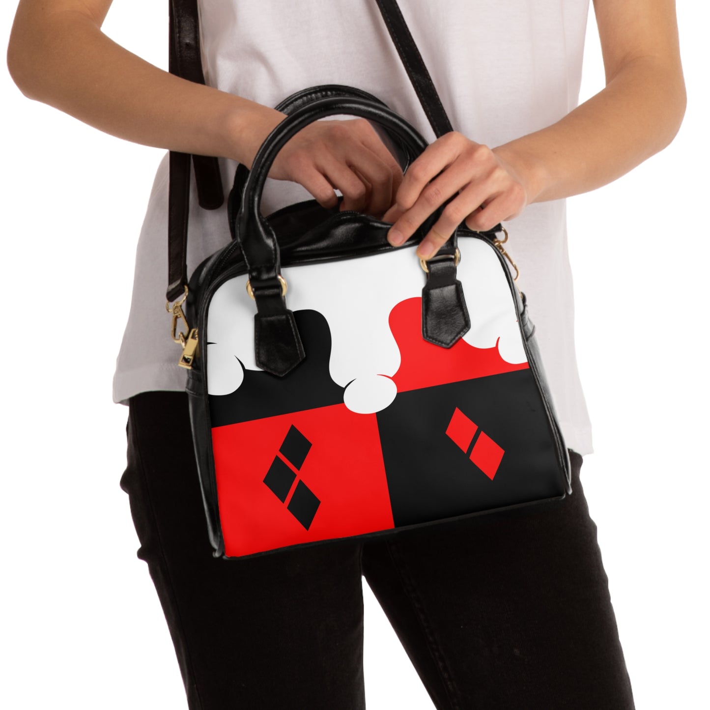 Harlequinade shoulder handbag