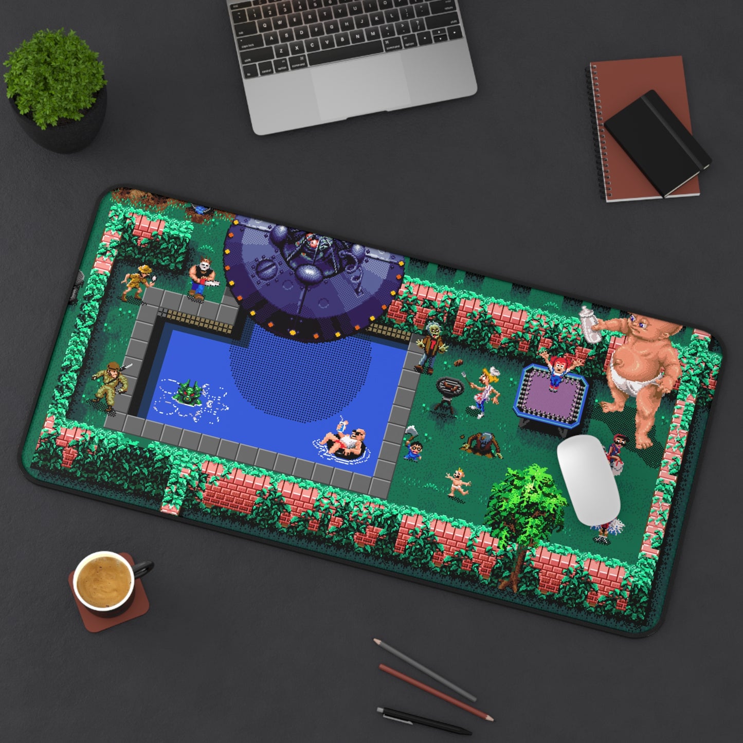 Zombies Ate My Desk Mat 32" X 16" desk mat