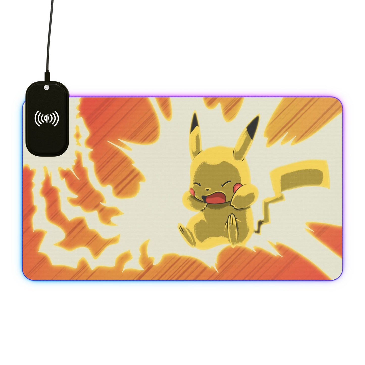 Pika-Charge! LED desk mat w/ wireless charging