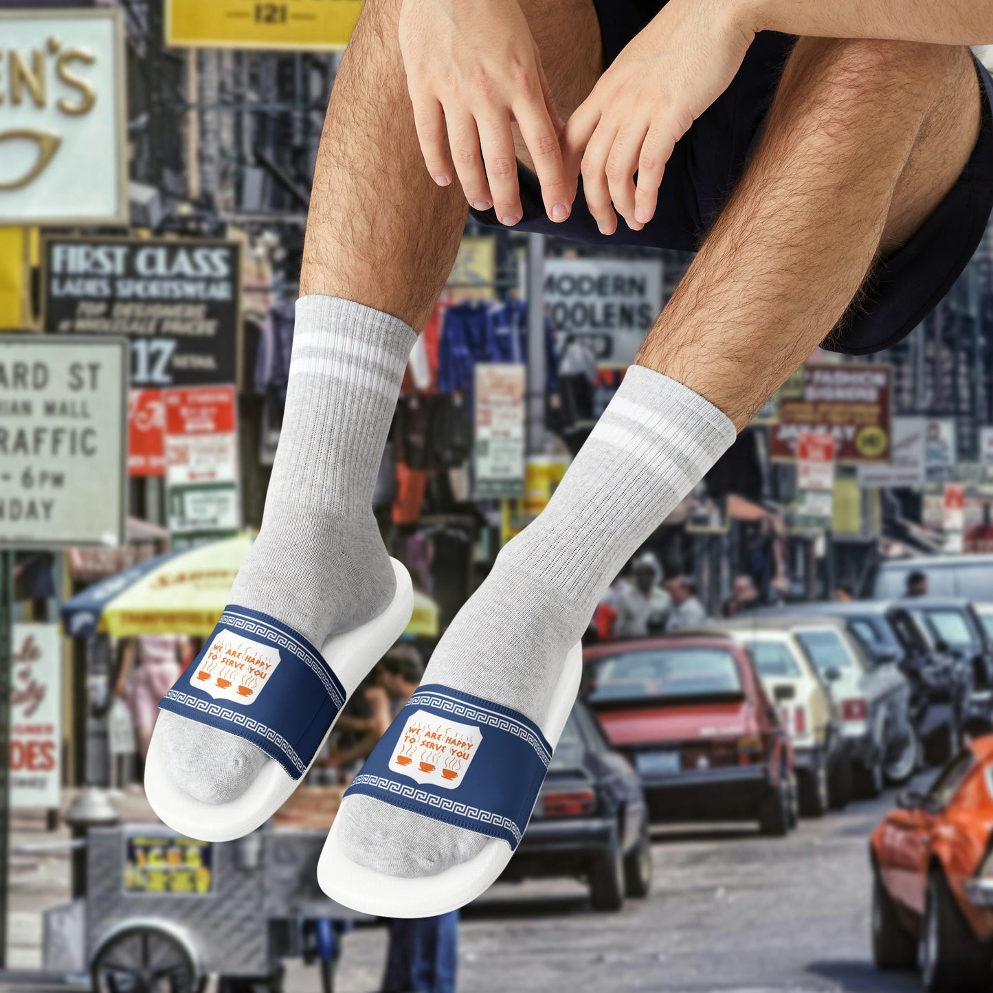 NYC Cup men's PU slide sandals
