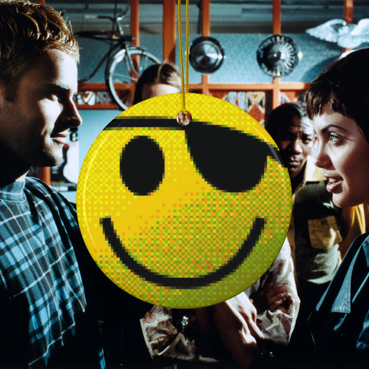 Hack the Halls ceramic ornament