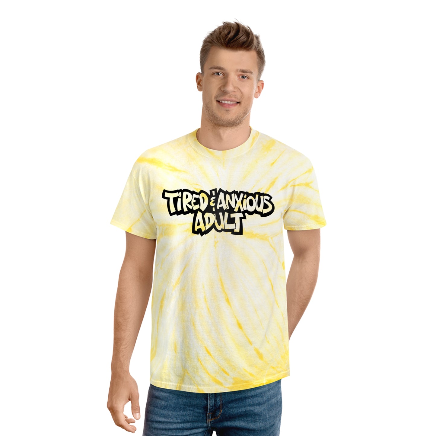 Tired & Anxious Adult tie-dye t-shirt