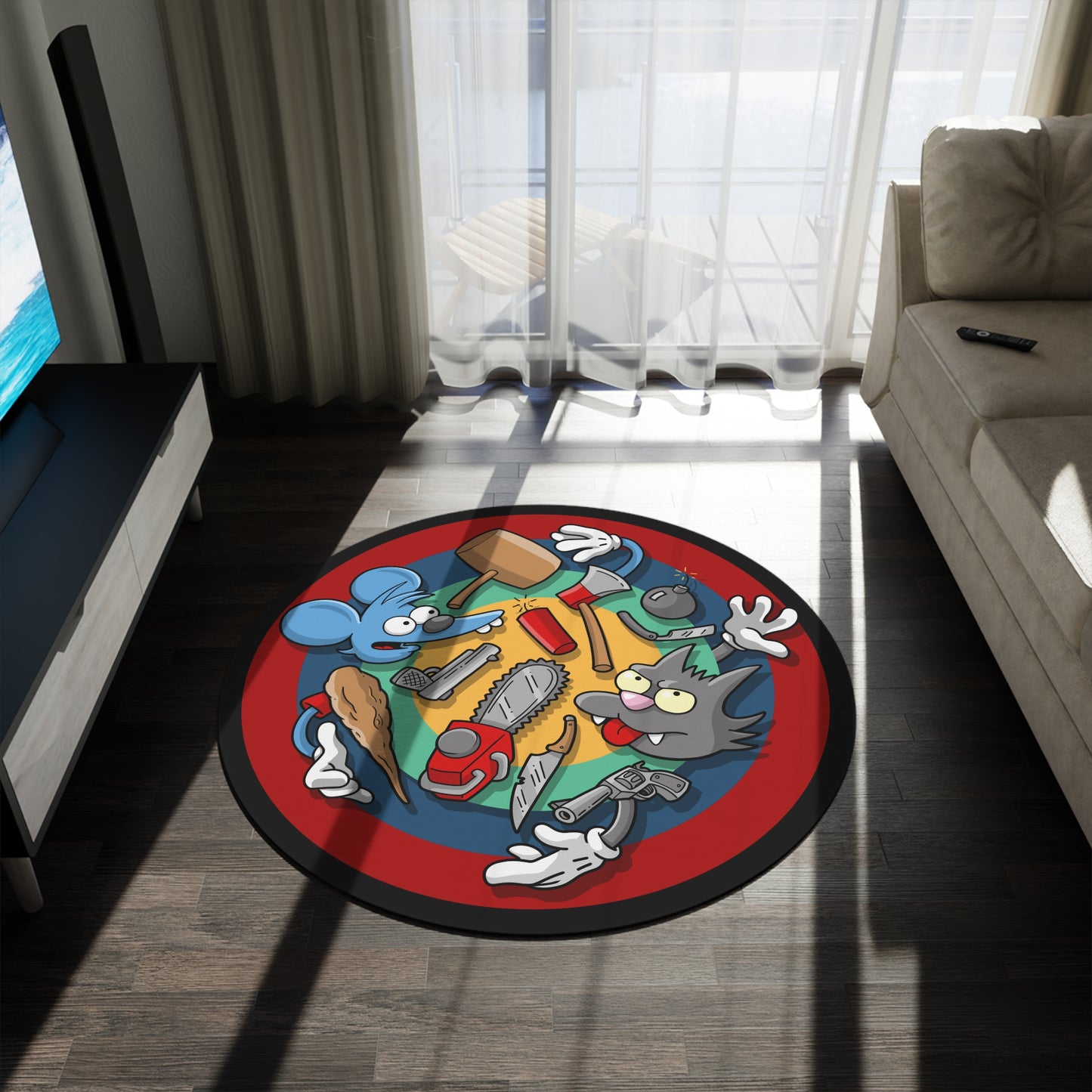 Choose Your Weapon round rug