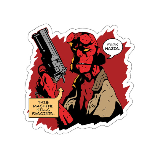 Say Hell No To Fascism vinyl sticker