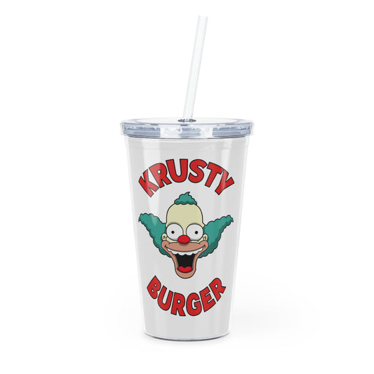 Krusty Drink plastic tumbler w/ straw