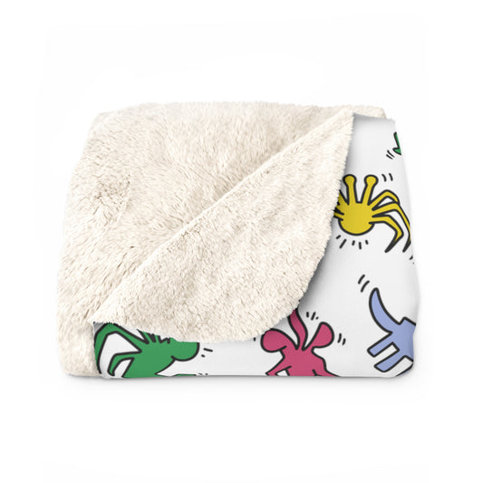 Kieth HarTHING sherpa fleece blanket