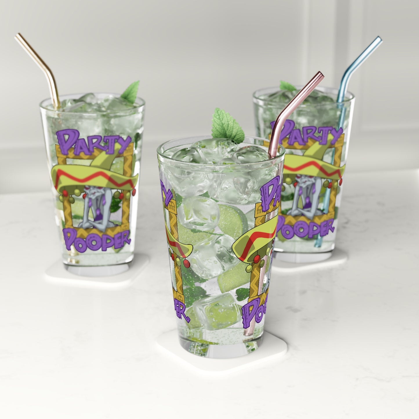 Party Pooper pint glass