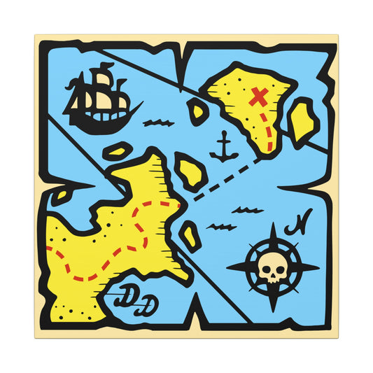 Block Treasure Map canvas print