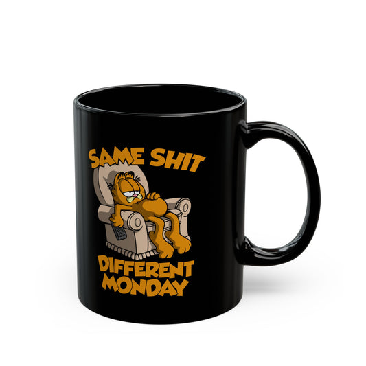 Same Cat, Different Monday ceramic mug