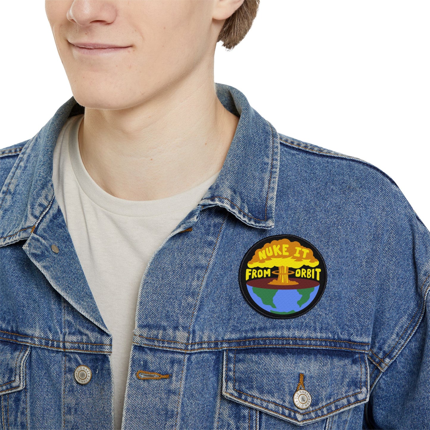 Nuke It From Orbit printed iron-on patch