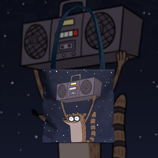 Rigby Boombox all-over print tote bag