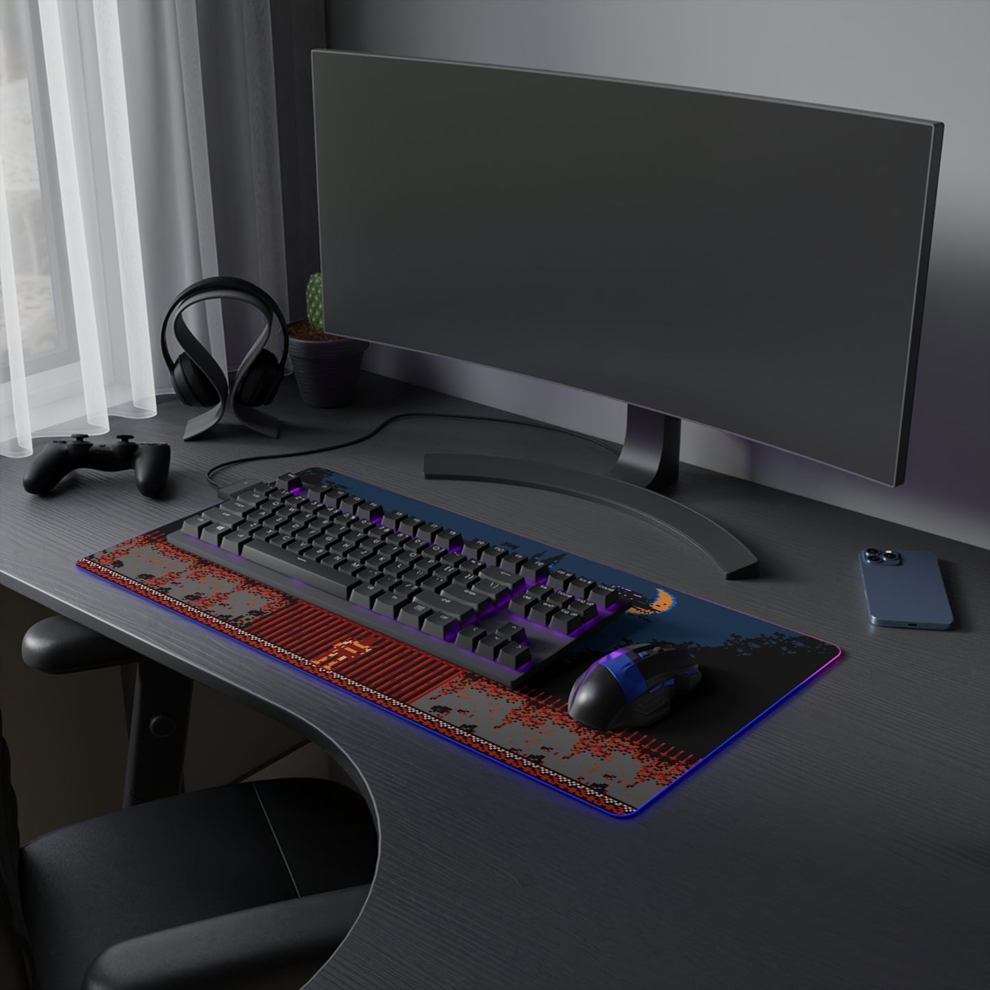 Simon at the Gate LED desk mat
