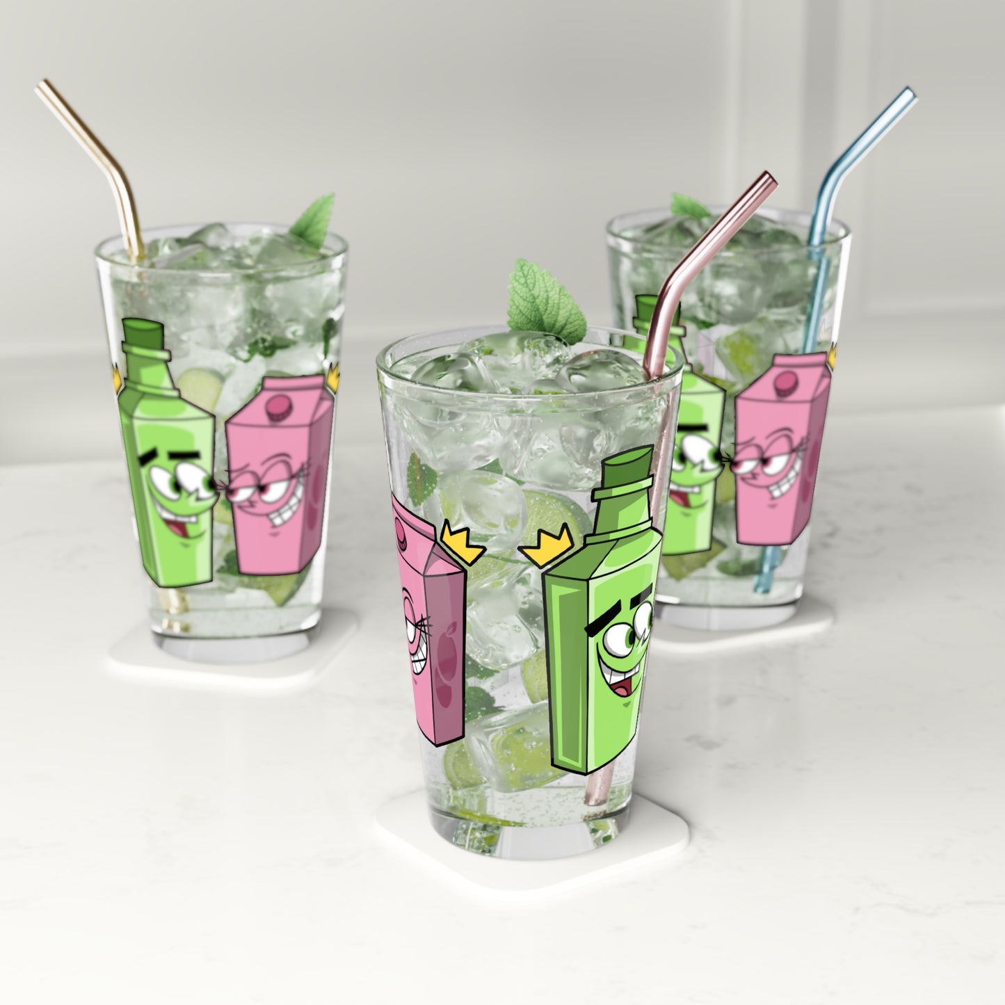 Gin and Guava Juice pint glass