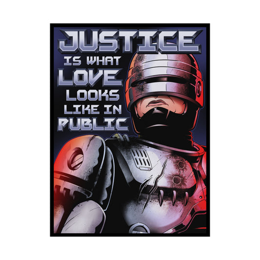 Robo Justice Battle Damage Variant matte poster