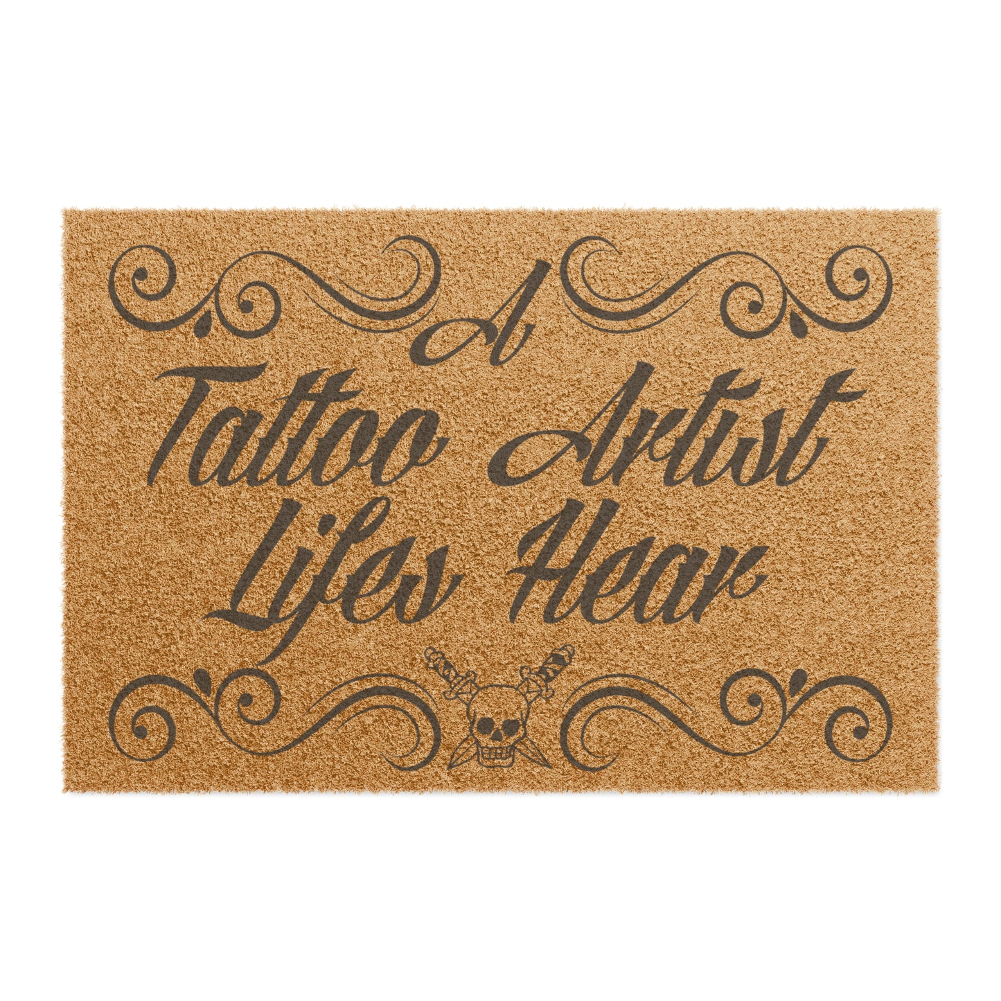 Tattoo Artist coir welcome mat