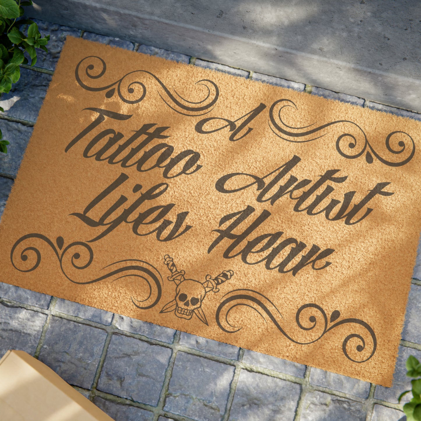 Tattoo Artist coir welcome mat