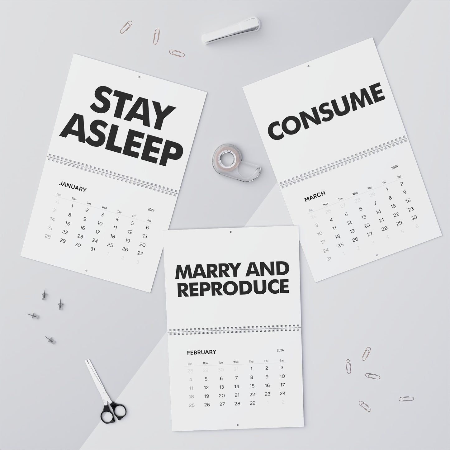 They Schedule 2024 Wall Calendar