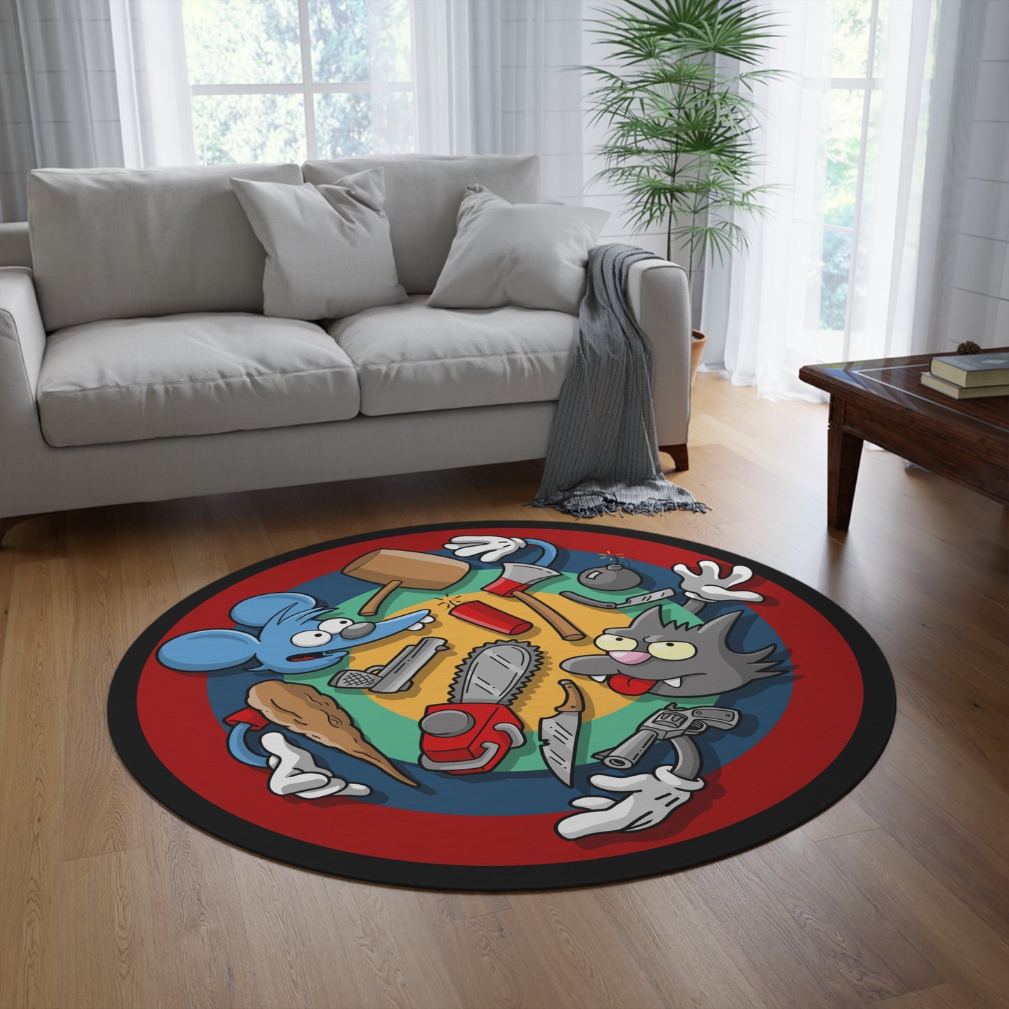 Choose Your Weapon round rug