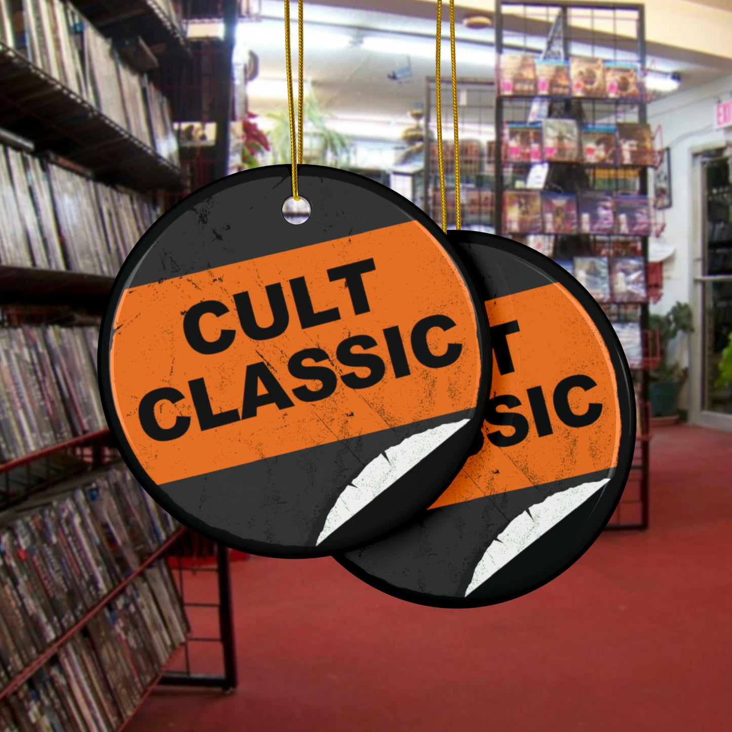 CULT CLASSIC Video Store Rental Genre ceramic ornament