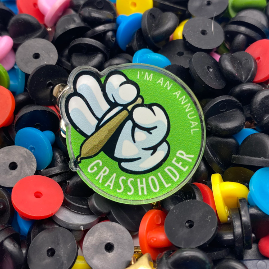 Annual Grassholder 1.25" acrylic pin