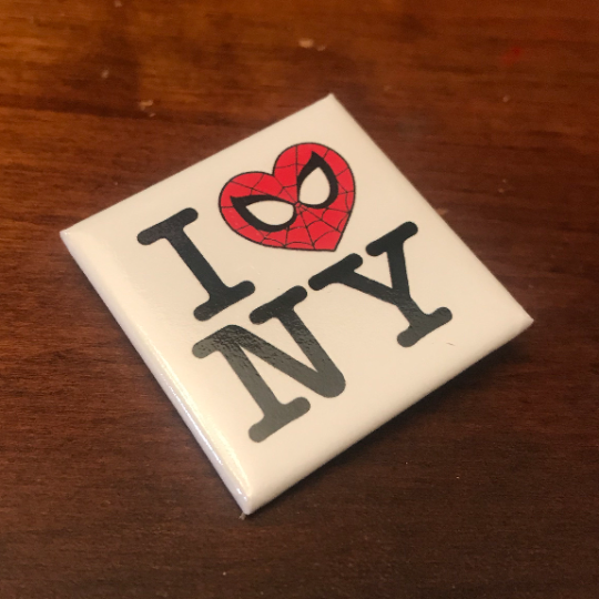 I Spidey NY 1.5" square button
