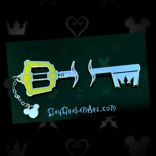 Key Blade Tattoo Hard Enamel Pin Set