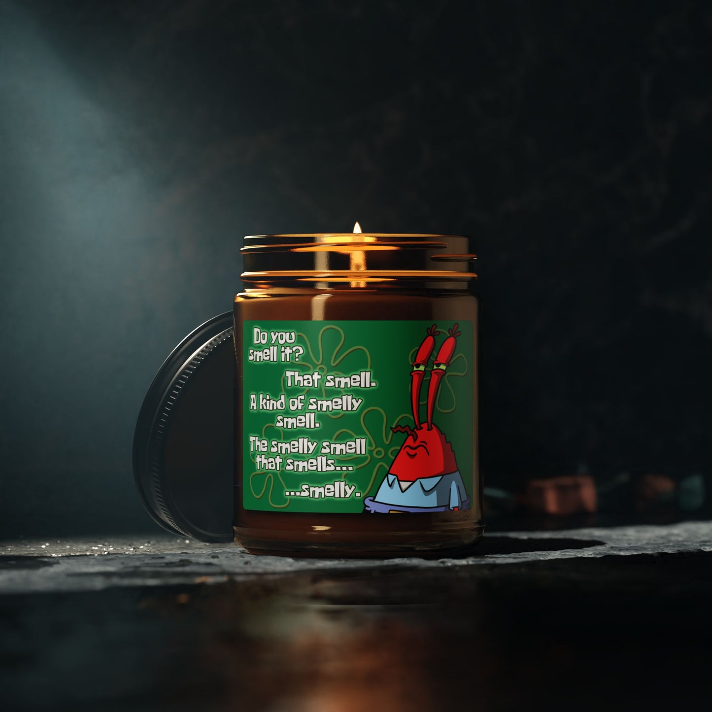 Smelly Smell scented soy candle