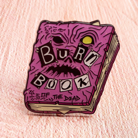 Burn Book of the Dead 1.75" Soft Enamel Pin w/ epoxy