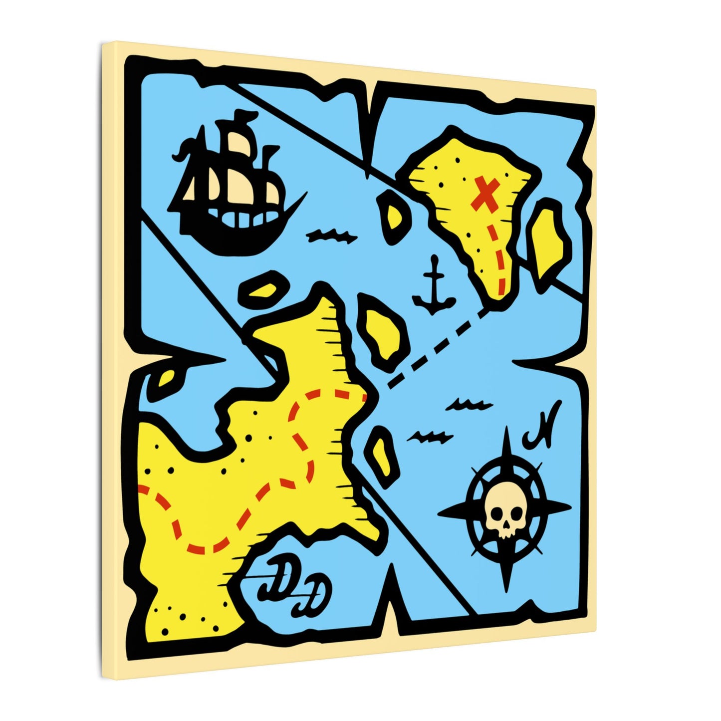 Block Treasure Map canvas print
