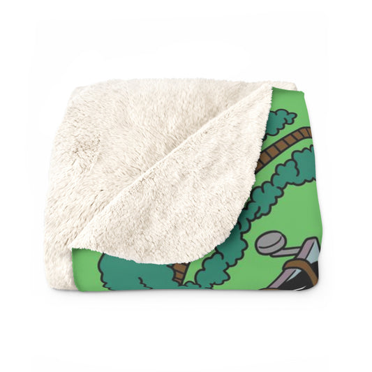 I&SL Map sherpa fleece blanket