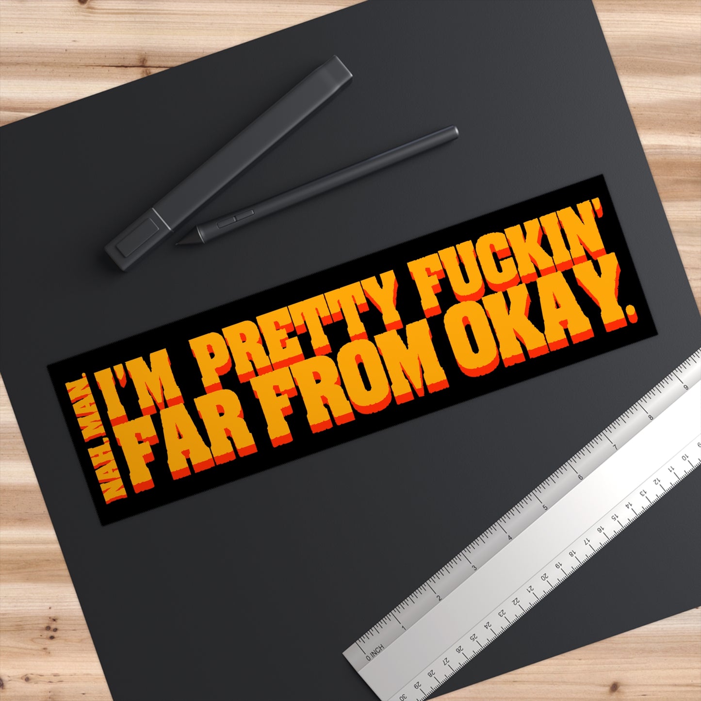 Far From Okay bumper sticker