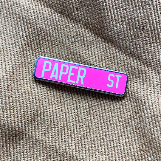 Paper St 1.5" Hard Enamel Pin