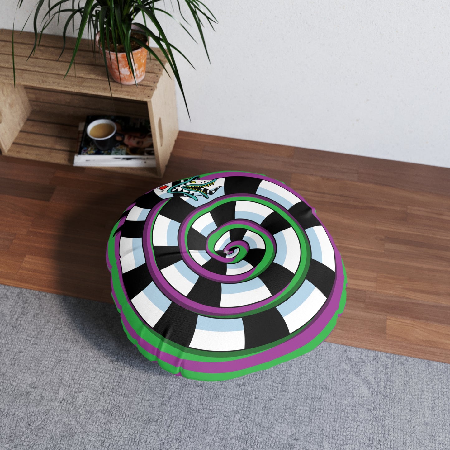 Sandworm tufted floor pillow