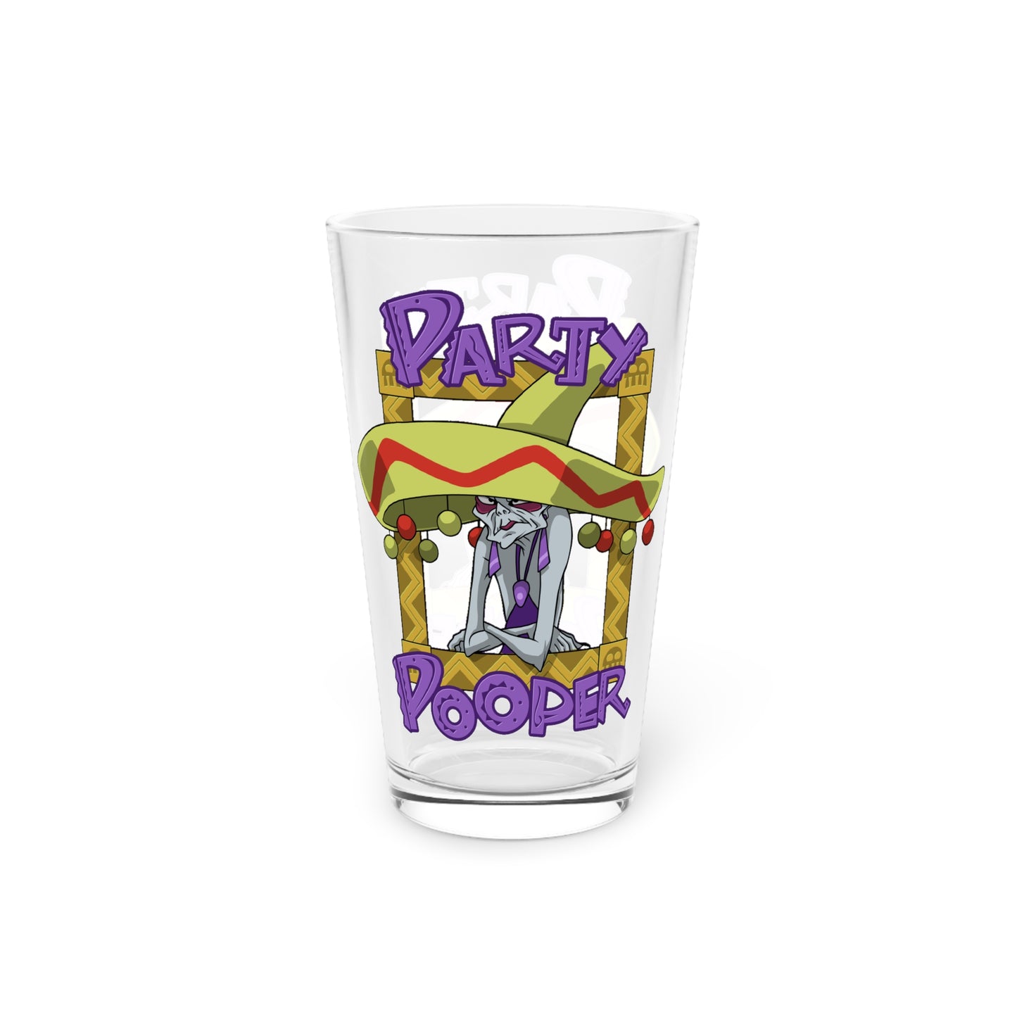 Party Pooper pint glass