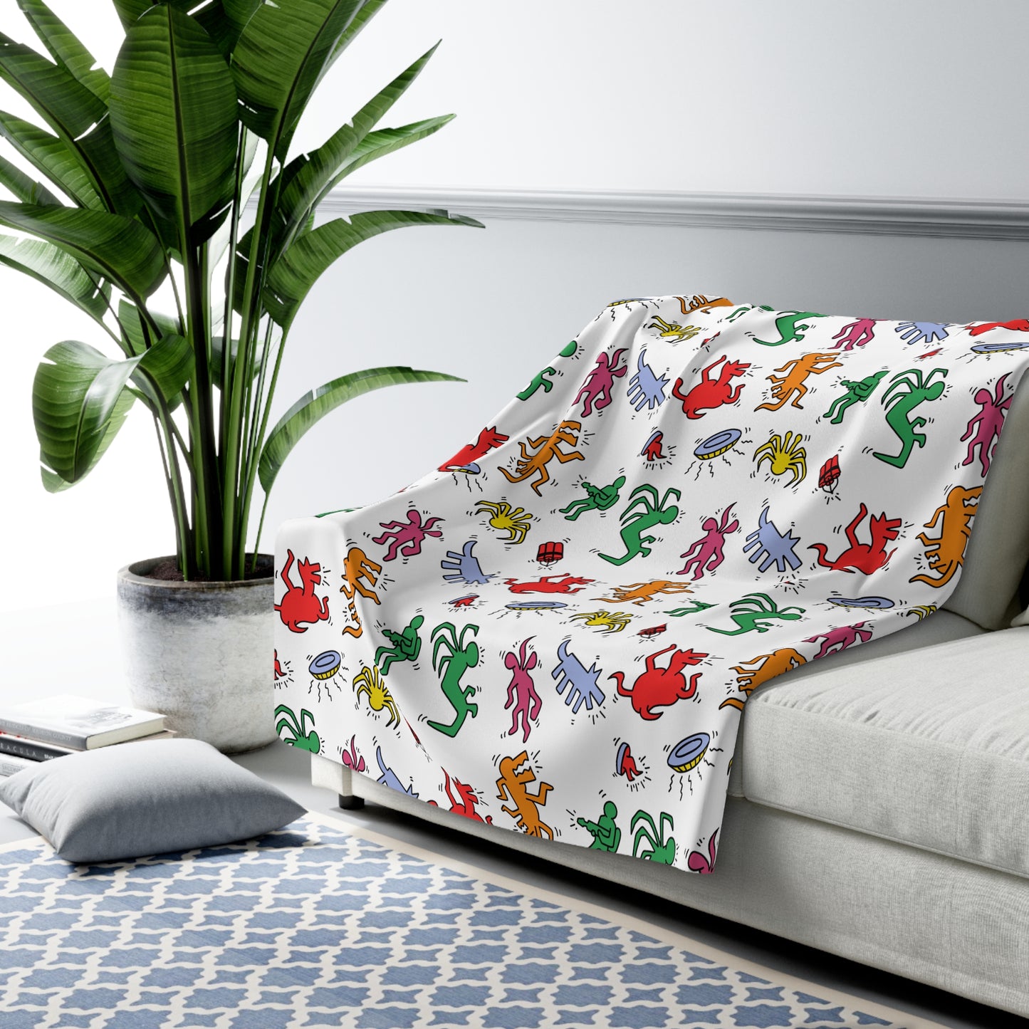Kieth HarTHING sherpa fleece blanket