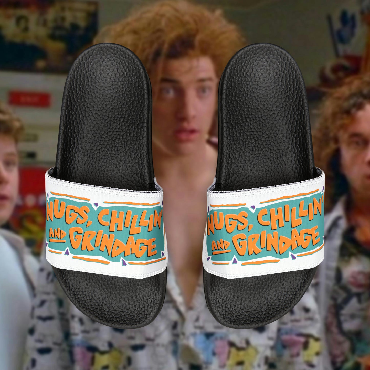Nugs, Chillin' & Grindage men's PU slide sandals