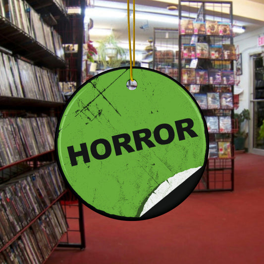HORROR Video Store Rental Genre ceramic ornament
