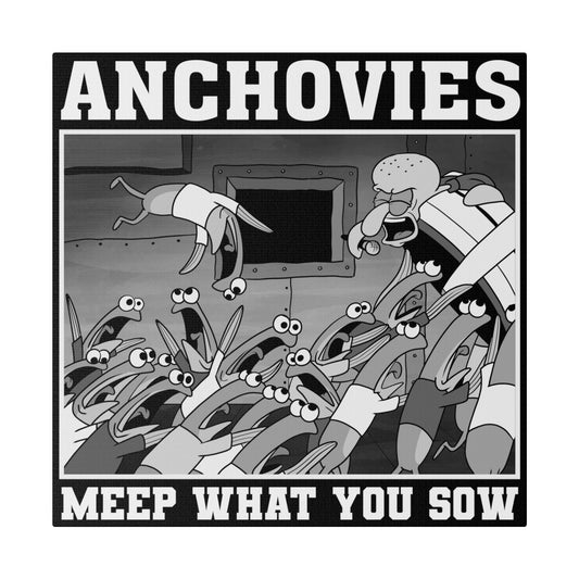 Anchovies Hardcore 14" x 14" canvas print