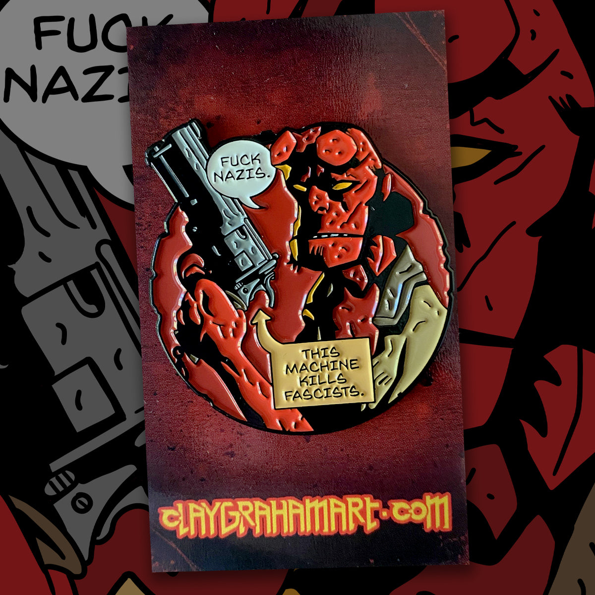 Say Hell No To Fascism 2" Soft Enamel Pin