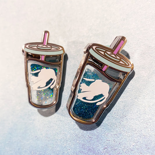 B Blasted 1.75" Hard Enamel Pin w/ Glitter "Quicksand"