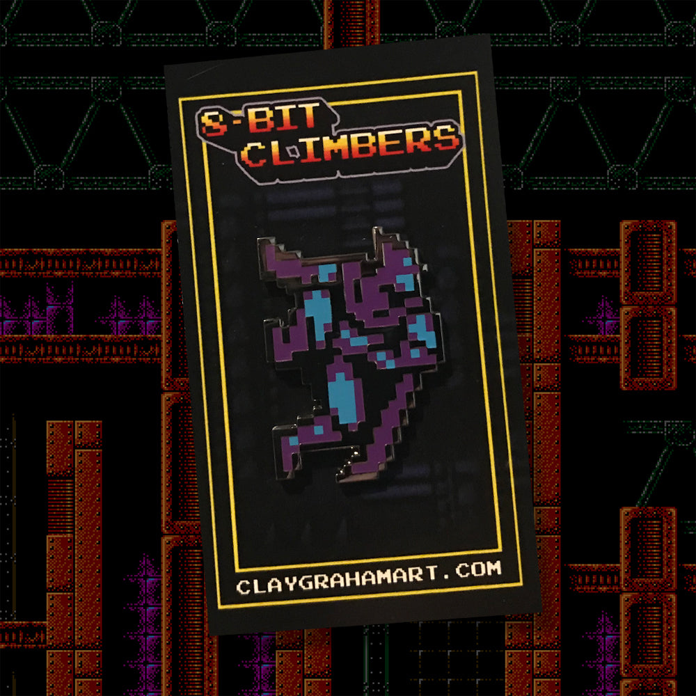 8-BIT Climber hard enamel pin