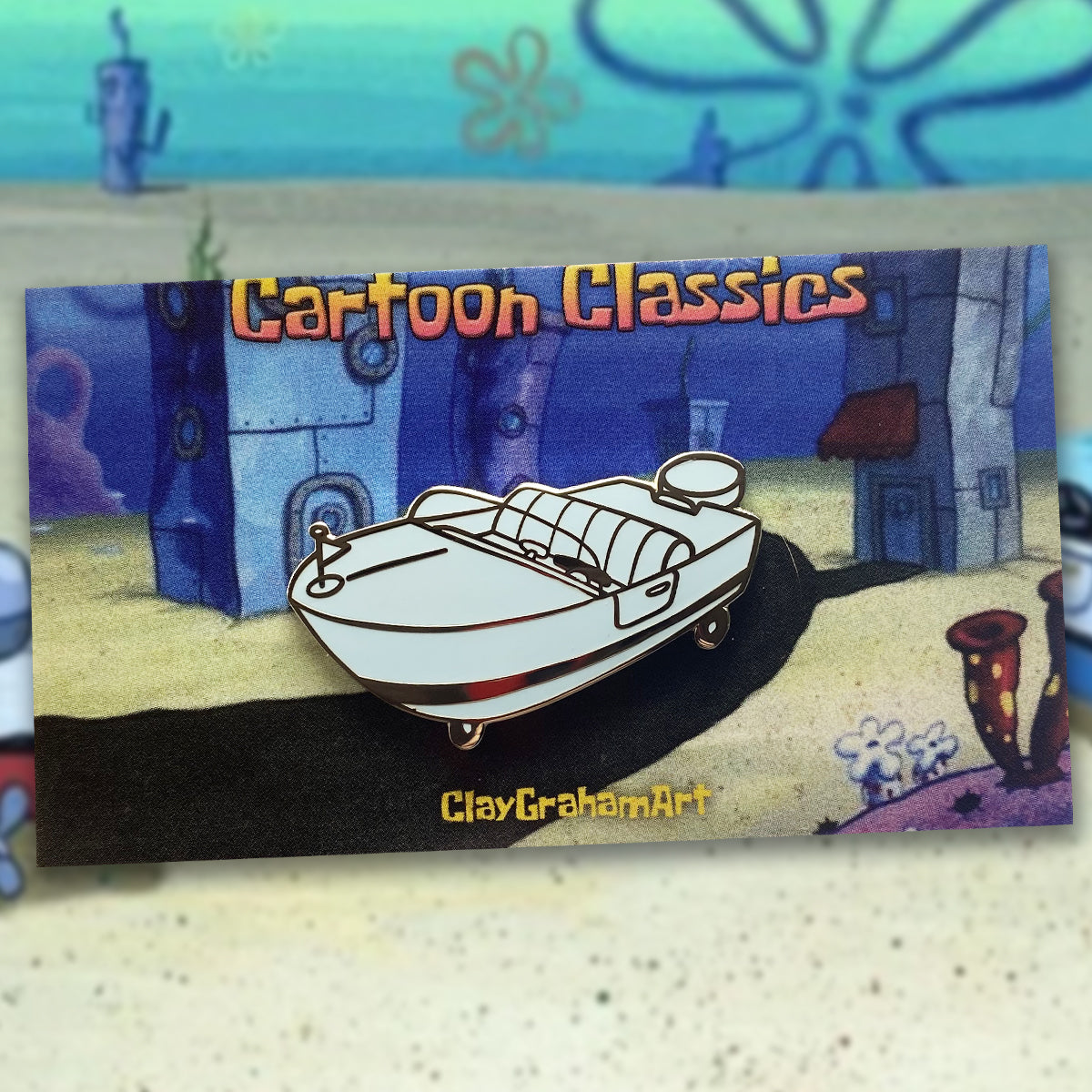 Cartoon Classics SB Boat 1.5" Hard Enamel Pin