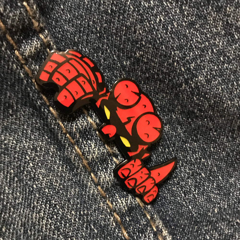 Hellboy Was Here 1.75" Soft Enamel Pin w/ epoxy