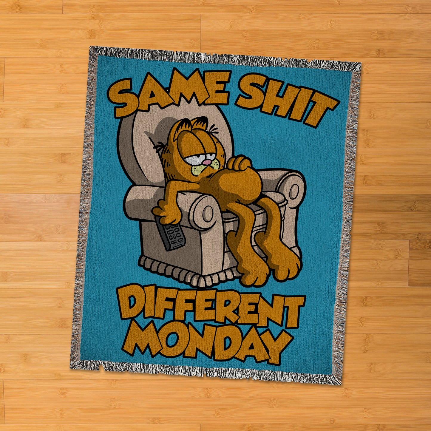 Same Cat, Different Monday 50" x 60" woven blanket