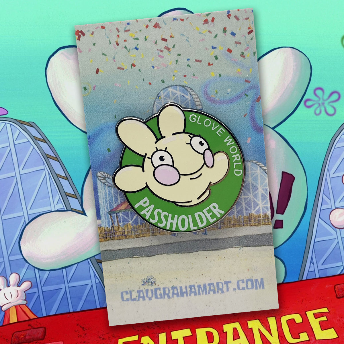 Glove World Passholder 1.5" hard enamel pin