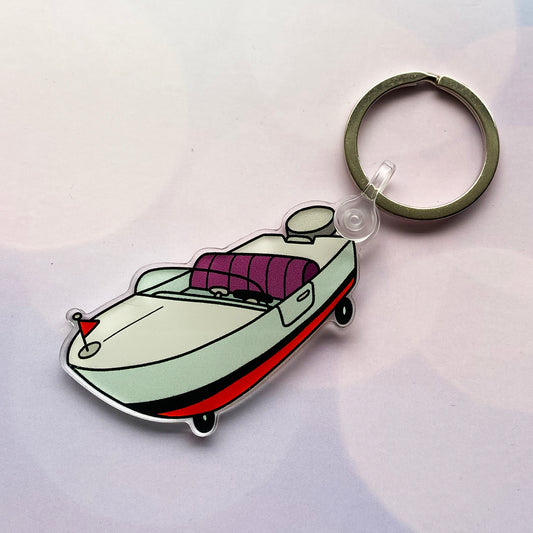 Boatmobile acrylic keychain