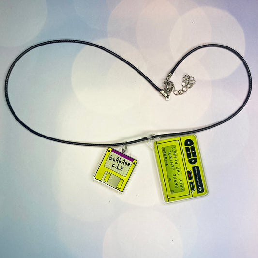 Hack the Planet acrylic charm keychain set